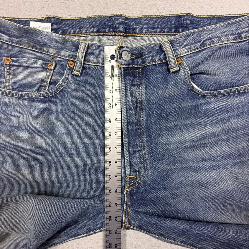 Levis 501 Original Fit Mens Medium Wash Blue Denim Straight Leg Jeans 38x34